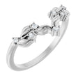 Platinum Round Natural Diamond Floral Contour Band