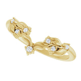 14K Gold Round Lab-Grown Diamond Floral Contour Band - Yellow Gold - view 5