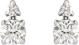 14K Gold Round Lab-Grown Diamond Earrings – 3.5-4.5mm Stones - White Gold - view 2