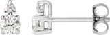 14K Gold Round Lab-Grown Diamond Earrings – 3.5-4.5mm Stones - White Gold