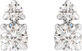 14K Gold Round Lab-Grown Diamond Earrings – 3.5-4.5mm Stones - White Gold - view 2