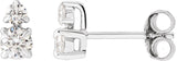 14K Gold Round Lab-Grown Diamond Earrings – 3.5-4.5mm Stones - White Gold