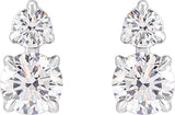 14K Gold Round Lab-Grown Diamond Earrings – 3.5-4.5mm Stones - White Gold - view 2