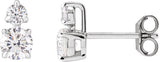 14K Gold Round Lab-Grown Diamond Earrings – 3.5-4.5mm Stones - White Gold