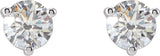 14K Gold Natural Diamond Round 3-Prong Stud Earrings – 1/5 CTW - White Gold - view 4
