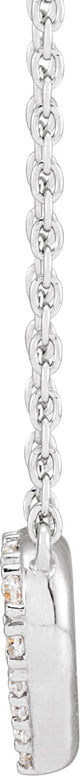 14K Gold Lab-Grown Diamond Heart Necklace - White Gold - view 4
