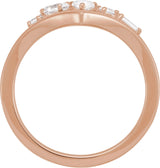 14K Gold Pear Lab-Grown Diamond V Ring - Rose Gold - view 2