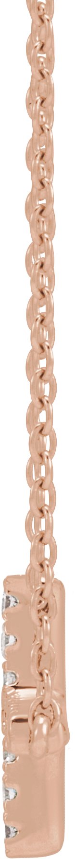 14K Gold Round Lab-Grown Diamond Sideways Cross Necklace – 1/6 CTW - Rose Gold - view 2