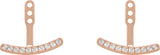 14K Gold Round Lab-Grown Diamond Curved Bar Earring Jackets - Rose Gold - view 2