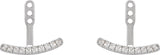 14K Gold Round Lab-Grown Diamond Curved Bar Earring Jackets - White Gold - view 2