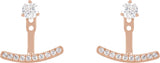 14K Gold Round Lab-Grown Diamond Curved Bar Earring Jackets - Rose Gold - view 4