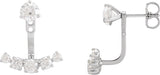 14K Gold Round Lab-Grown Diamond Bar Earring Jackets - White Gold - view 3