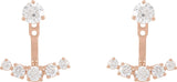 14K Gold Round Lab-Grown Diamond Bar Earring Jackets - Rose Gold - view 4