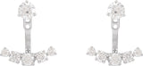 14K Gold Round Lab-Grown Diamond Bar Earring Jackets - White Gold - view 4