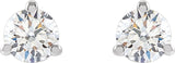 14K Gold Lab-Grown Diamond Round 3-Prong Cocktail-Style Stud Earrings – 2.5-7.5mm Stones - White Gold - view 4