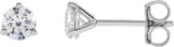 14K Gold Lab-Grown Diamond Round 3-Prong Cocktail-Style Stud Earrings – 2.5-7.5mm Stones - White Gold - view 3