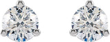 14K Gold Lab-Grown Diamond Round 3-Prong Cocktail-Style Stud Earrings – 2.5-7.5mm Stones - White Gold - view 4