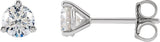 14K Gold Lab-Grown Diamond Round 3-Prong Cocktail-Style Stud Earrings – 2.5-7.5mm Stones - White Gold - view 3