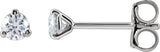 14K Gold Lab-Grown Diamond Round 3-Prong Cocktail-Style Stud Earrings – 2.5-7.5mm Stones - White Gold - view 3