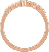 14K Gold Round Lab-Grown Diamond Scattered Stackable Ring - Rose Gold - view 2