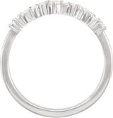 14K Gold Round Lab-Grown Diamond Scattered Stackable Ring - White Gold - view 2