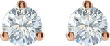 14K Gold Lab-Grown Diamond Round 3-Prong Cocktail-Style Stud Earrings – 2.5-7.5mm Stones - Rose Gold - view 4