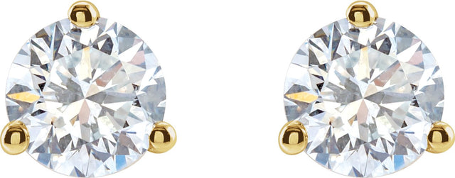14K Gold Lab-Grown Diamond Round 3-Prong Cocktail-Style Stud Earrings – 2.5-7.5mm Stones - Yellow Gold - view 4