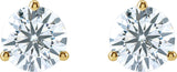 14K Gold Lab-Grown Diamond Round 3-Prong Cocktail-Style Stud Earrings – 2.5-7.5mm Stones - Yellow Gold - view 4