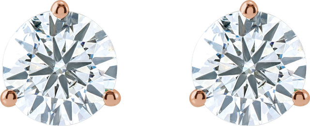 14K Gold Lab-Grown Diamond Round 3-Prong Cocktail-Style Stud Earrings – 2.5-7.5mm Stones - Rose Gold - view 4