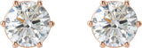 14K Gold Natural Diamond Round 6-Prong Stud Earrings - Rose Gold - view 4