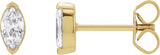 14K Gold Marquise Lab-Grown Diamond Stud Earrings - Yellow Gold