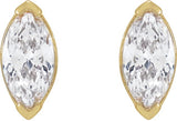 14K Gold Marquise Lab-Grown Diamond Stud Earrings - Yellow Gold - view 2
