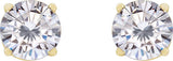 14K Gold Lab-Grown Moissanite Round 4-Prong Lightweight Stud Earrings - Yellow Gold - view 6
