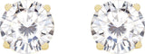 14K Gold Lab-Grown Moissanite Round 4-Prong Lightweight Stud Earrings - Yellow Gold - view 6