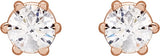14K Gold Lab-Grown Diamond Round 6-Prong Stud Earrings - Rose Gold - view 5