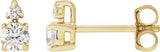 14K Gold Round Lab-Grown Diamond Earrings – 3.5-4.5mm Stones - Yellow Gold