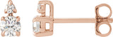 14K Gold Round Lab-Grown Diamond Earrings – 3.5-4.5mm Stones - Rose Gold