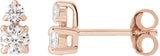 14K Gold Round Lab-Grown Diamond Earrings – 3.5-4.5mm Stones - Rose Gold