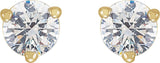 14K Gold Natural Diamond Round 3-Prong Stud Earrings - Yellow Gold - view 4