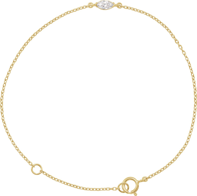 14K Gold Marquise Lab-Grown Diamond Bracelet - Yellow Gold