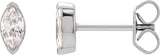 14K Gold Marquise Lab-Grown Diamond Stud Earrings - White Gold
