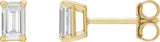 14K Gold Emerald Lab-Grown Diamond Stud Earrings - Yellow Gold