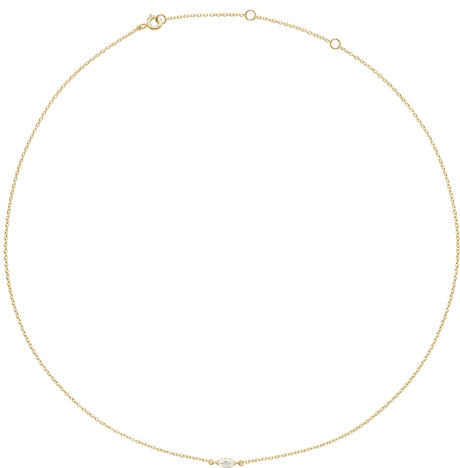14K Gold Marquise Lab-Grown Diamond Necklace - Yellow Gold