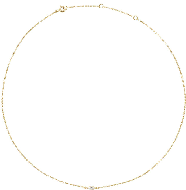 14K Gold Marquise Lab-Grown Diamond Necklace - Yellow Gold