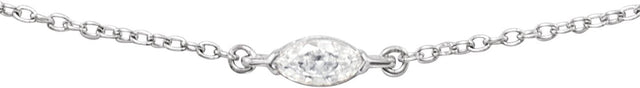 14K Gold Marquise Lab-Grown Diamond Necklace - White Gold - view 2
