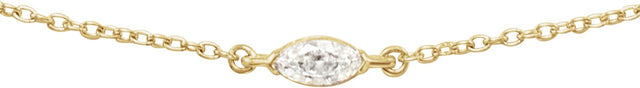 14K Gold Marquise Lab-Grown Diamond Necklace - Yellow Gold - view 2