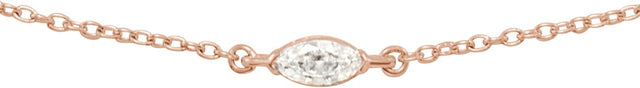 14K Gold Marquise Lab-Grown Diamond Necklace - Rose Gold - view 2