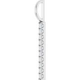 Platinum Round Natural Diamond Vertical Bar Necklace or Pendant – 1.7mm Stones - view 8