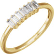 14K Gold Lab-Grown Diamond Straight Baguette Ring - Yellow Gold
