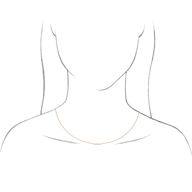 14K Gold Marquise Lab-Grown Diamond Necklace - Rose Gold - view 3